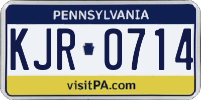 PA license plate KJR0714