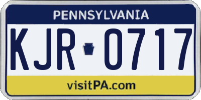 PA license plate KJR0717