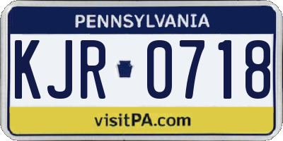 PA license plate KJR0718