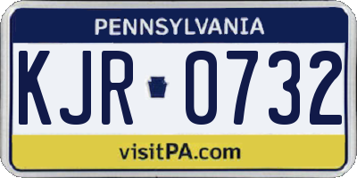 PA license plate KJR0732