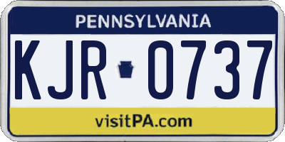 PA license plate KJR0737
