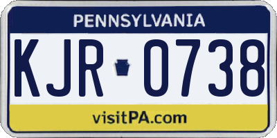 PA license plate KJR0738