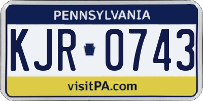 PA license plate KJR0743