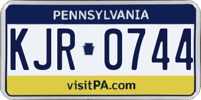 PA license plate KJR0744