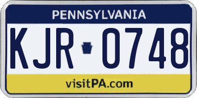 PA license plate KJR0748