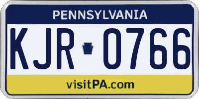 PA license plate KJR0766