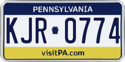 PA license plate KJR0774