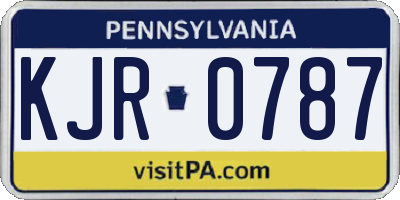 PA license plate KJR0787