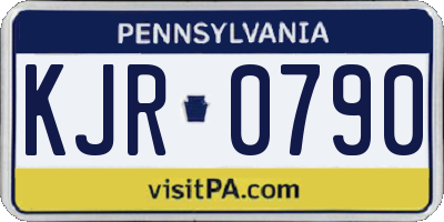 PA license plate KJR0790
