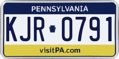 PA license plate KJR0791