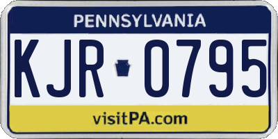 PA license plate KJR0795