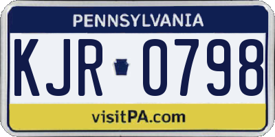 PA license plate KJR0798