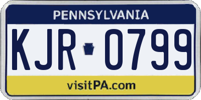 PA license plate KJR0799