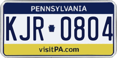 PA license plate KJR0804