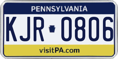 PA license plate KJR0806