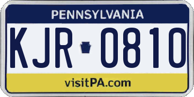 PA license plate KJR0810