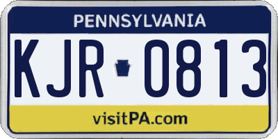 PA license plate KJR0813