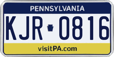PA license plate KJR0816