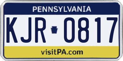 PA license plate KJR0817
