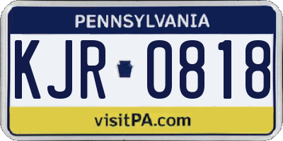 PA license plate KJR0818