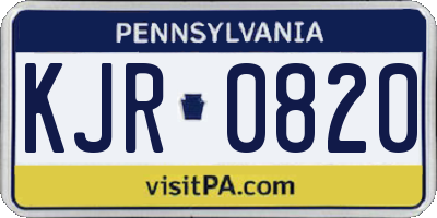 PA license plate KJR0820