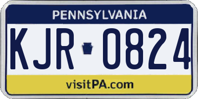 PA license plate KJR0824