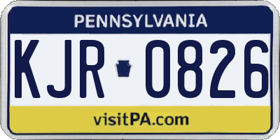 PA license plate KJR0826