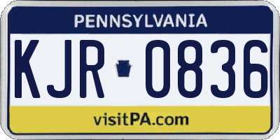 PA license plate KJR0836