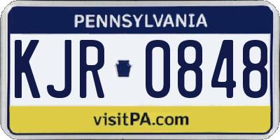 PA license plate KJR0848