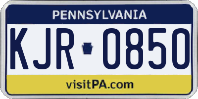 PA license plate KJR0850