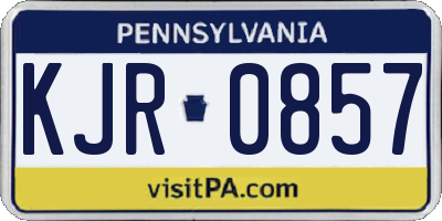 PA license plate KJR0857