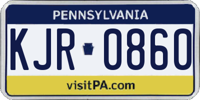 PA license plate KJR0860