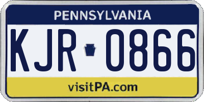 PA license plate KJR0866