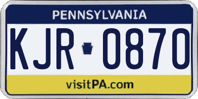 PA license plate KJR0870