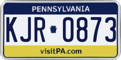 PA license plate KJR0873