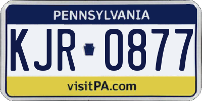 PA license plate KJR0877