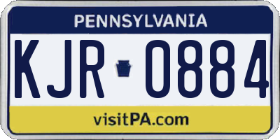 PA license plate KJR0884