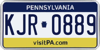 PA license plate KJR0889
