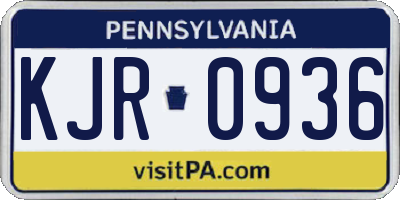 PA license plate KJR0936