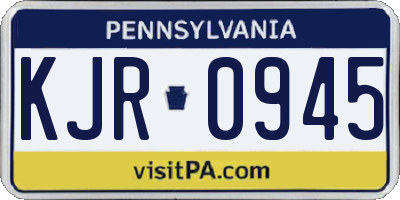 PA license plate KJR0945