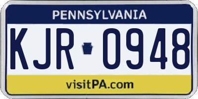 PA license plate KJR0948
