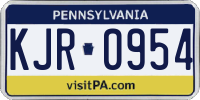 PA license plate KJR0954