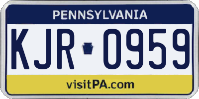 PA license plate KJR0959