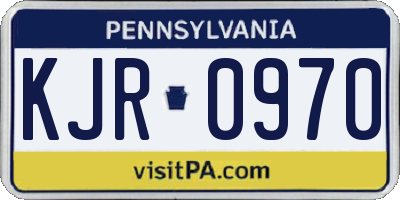 PA license plate KJR0970