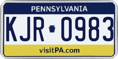 PA license plate KJR0983