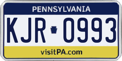 PA license plate KJR0993