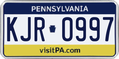 PA license plate KJR0997