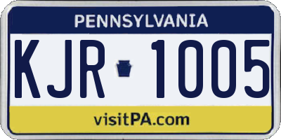 PA license plate KJR1005