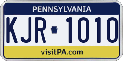 PA license plate KJR1010
