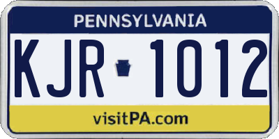 PA license plate KJR1012